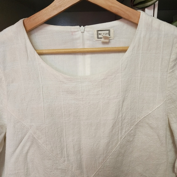 Mo:vint white textured shift dress - Picture 3 of 8